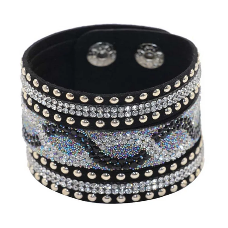 European and American fashion mounted Rhinestone multilayer bracelet ...