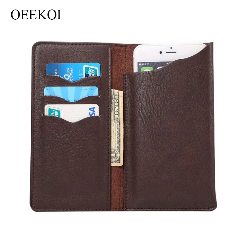 

OEEKOI Universal Elephant Pattern Leather Wallet Pouch Case for LG Aristo 2 Plus/X2 2018