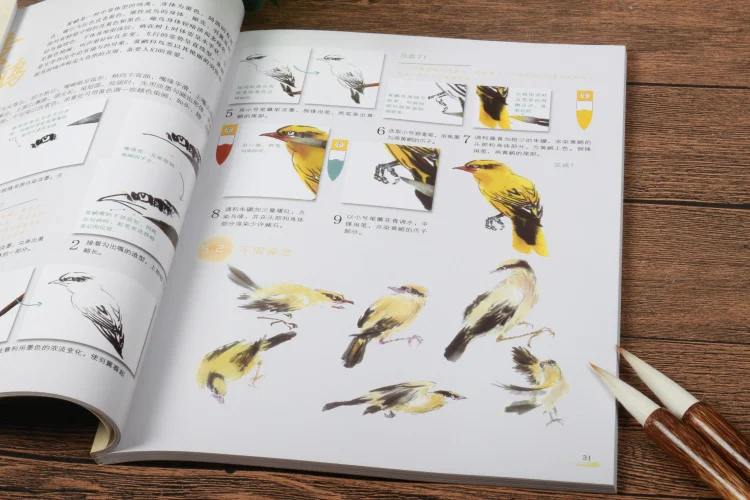 Китайский чернила для кистей Art Painting Sumi-e самоизучение техника Draw книга с птицами, живопись и каллиграфия copybook Eagle birds
