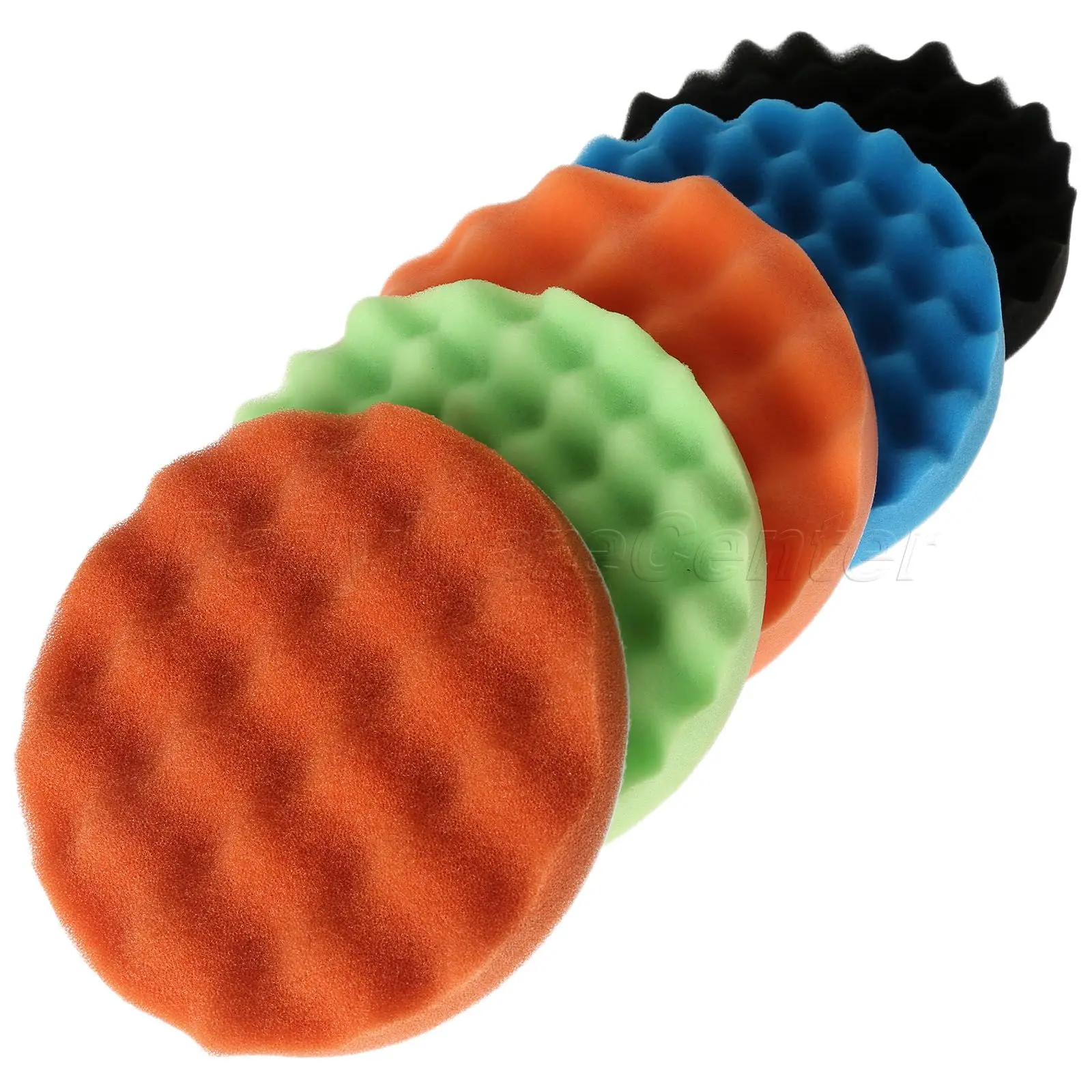 5Pcs 6/7" 150mm Waffle Sponge Polishing Foam Buffing Pads Kit For Car
