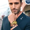 Montre à Quartz pour hommes, marque de luxe en or, en acier inoxydable, montre lumineuse Chrono mains, étanche pour Business ► Photo 2/6