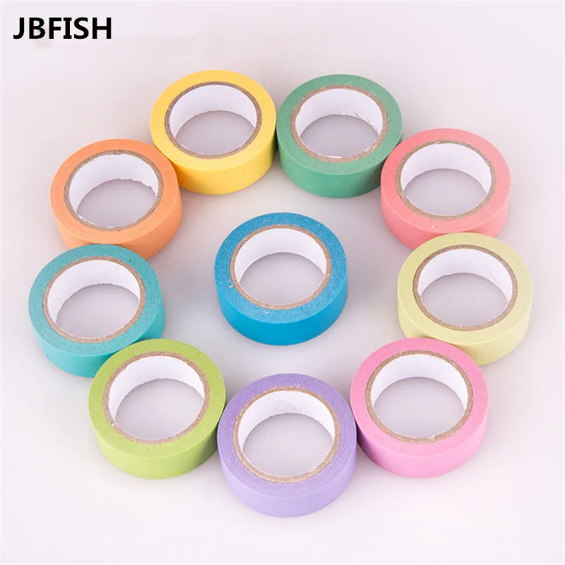 Однотонная тонкая бумажная лента JBFISH Васи 10 мм * 15 м Цветовая макарон