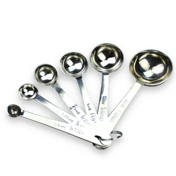 

Set of 6pcs Stainless Steel Measuring Spoon Kitchen Tool for Coffee Tea Baking Set 0.6ml~20ml Measuring Cup Tool KC1399