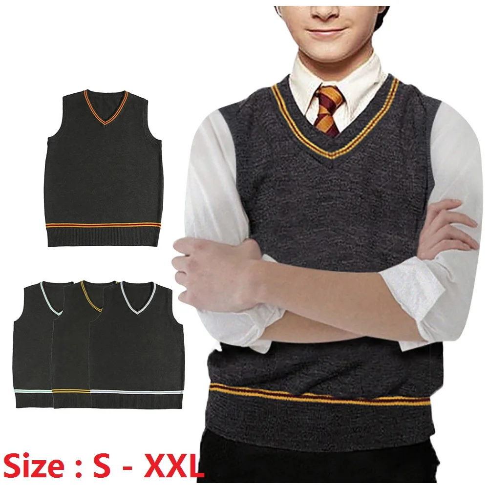 

Harry Potter With Sweater Charming Handsome v Neck Sweater Ordinary Jk Uniform Sweater Vest Cute Fashion Men And Women