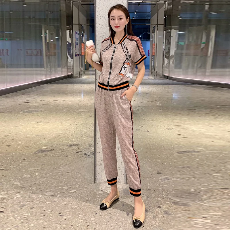 

XF Model Star French High Quality Designer Party Casual Retro Fashion Set Women 2019 Autumn New Sports Commuter 2 Piece Set
