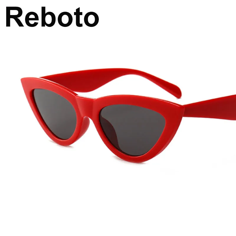 Винтажные женские солнцезащитные очки "кошачий глаз", брендовые маленькие солнцезащитные очки для девушек, ретро зеркальные красные очки, оттенки для женщин, очки UV400