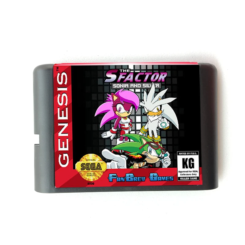 Карта памяти S Factor Sonic и Silver 16 bit MD для sega Mega Drive 2 для sega Genesis Megadrive