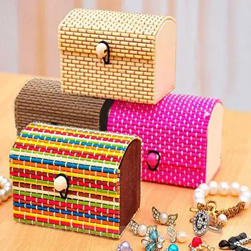 

POP ITEM! Creative Bamboo Wooden High Capacity Case Cute Jewelry Box Storage Organizer