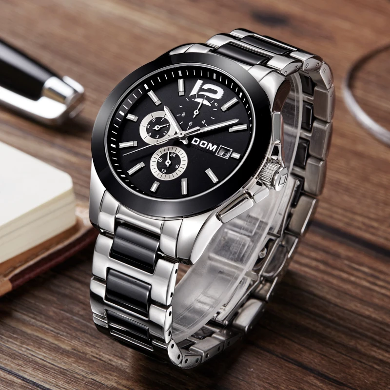 دوم العلامة التجارية رجل ووتش بالكامل التلقائي الميكانيكية ووتش الفولاذ المقاوم للصدأ رجالي الساعات السيراميك التجارية انقطاع للماء M-65D دوم العلامة التجارية رجل ووتش بالكامل التلقائي الميكانيكية ووتش الفولاذ المقاوم للصدأ رجالي الساعات السيراميك التجارية انقطاع للماء M-65D