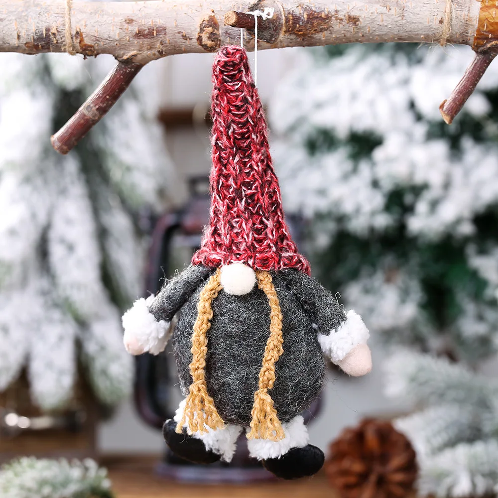 Angel Boy Girl Elf Santa Clause Plush Doll Christmas Tree Decor Hanging Pendant Ornament Christmas Decoration for Home Xmas - Цвет: 3