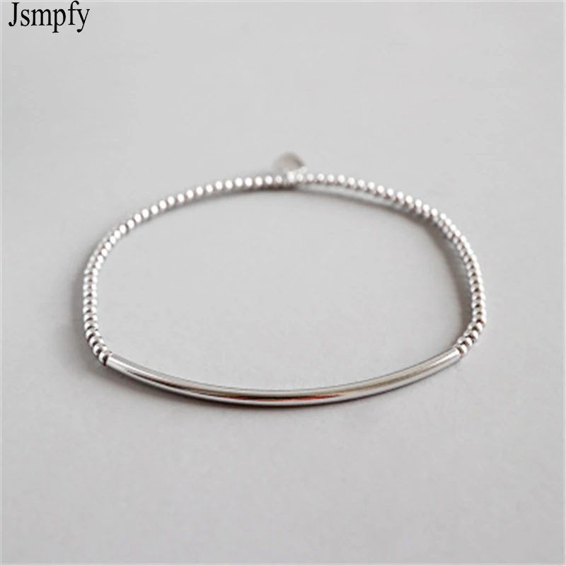 Jsmpfy Silver Adjustable Beads Strand Link&chain Bracelets Tube Charms