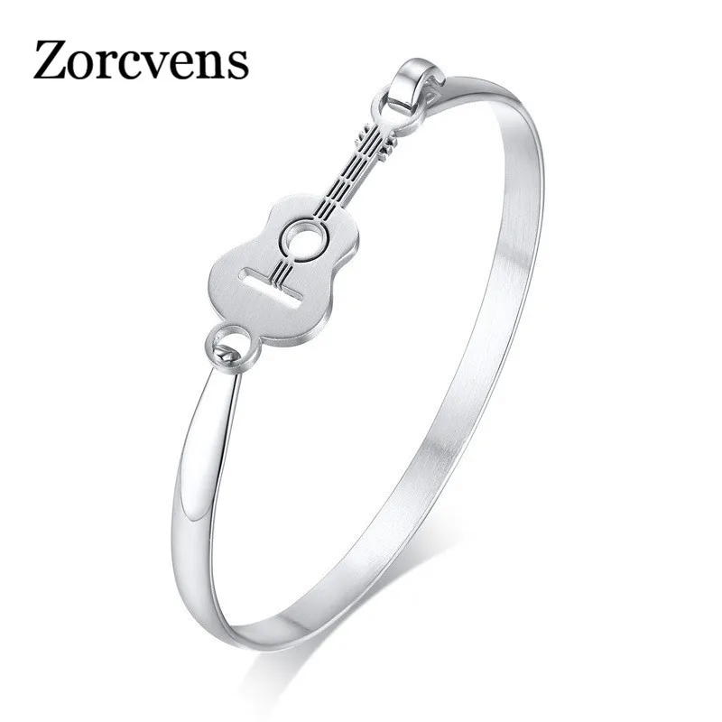 ZORCVENS, новинка, женский элегантный гитарный амулет, ручной браслет, браслеты из нержавеющей стали, музыкальный браслет, подарок, Прямая поставка