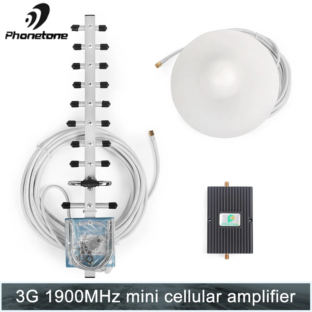 

65dB GSM DCS CDMA WCDMA 1900mhz cell phone repeater amplifier extender set with Indoor Ceiling Antenna and GSM Yagi Antenna