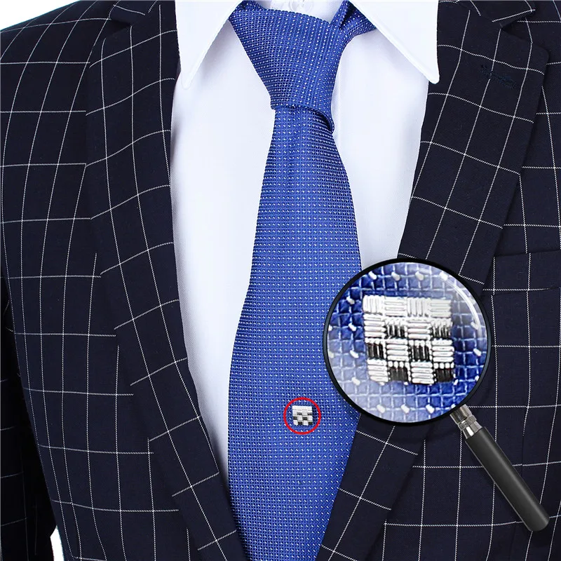 HAWSON классический металлический клатч с булавкой сзади галстук-булавка Золотой квадратный галстук с цепочкой