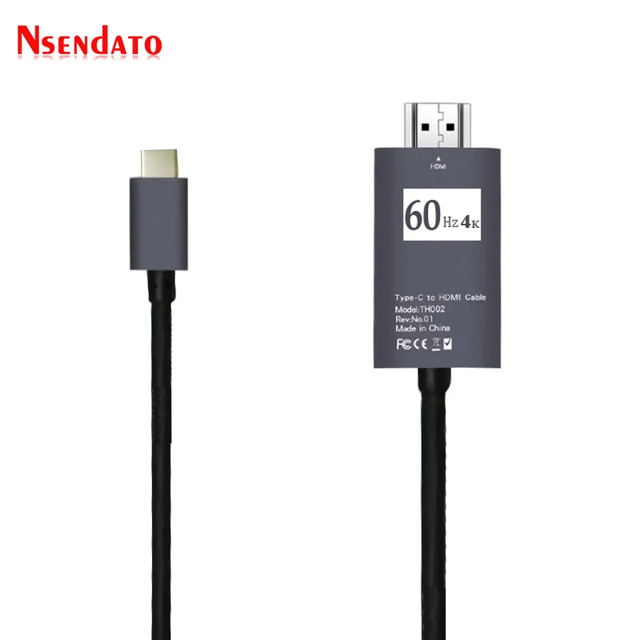 

USB-C Support 4K 60Hz 2M USB 3.1 Type C Type-c male To HDMI male HDTV Thunderbolt 3 Cable Adapter For Macbook Phone Tablet PC
