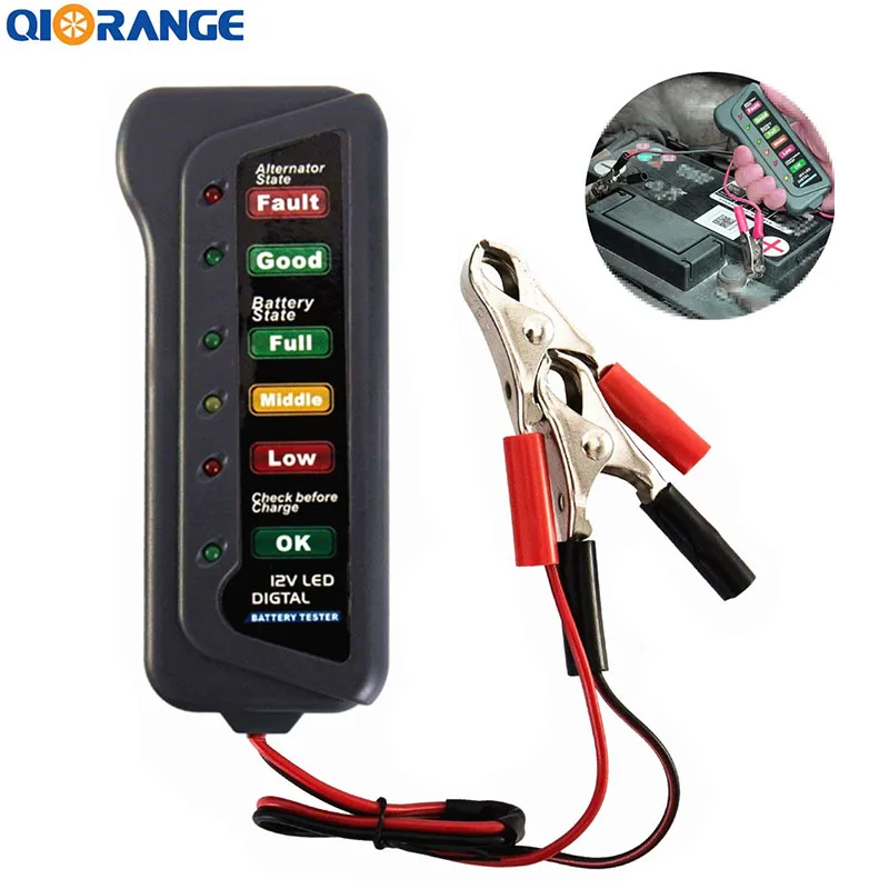 QIORANGE 12 Volt Digital Car Battery Measuring Tester Vehicle