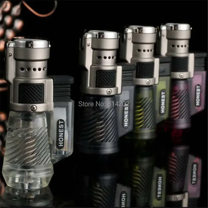 Windproof Honest Three Nozzles Jet Flame Butane Lighter Torch Gas Fuel