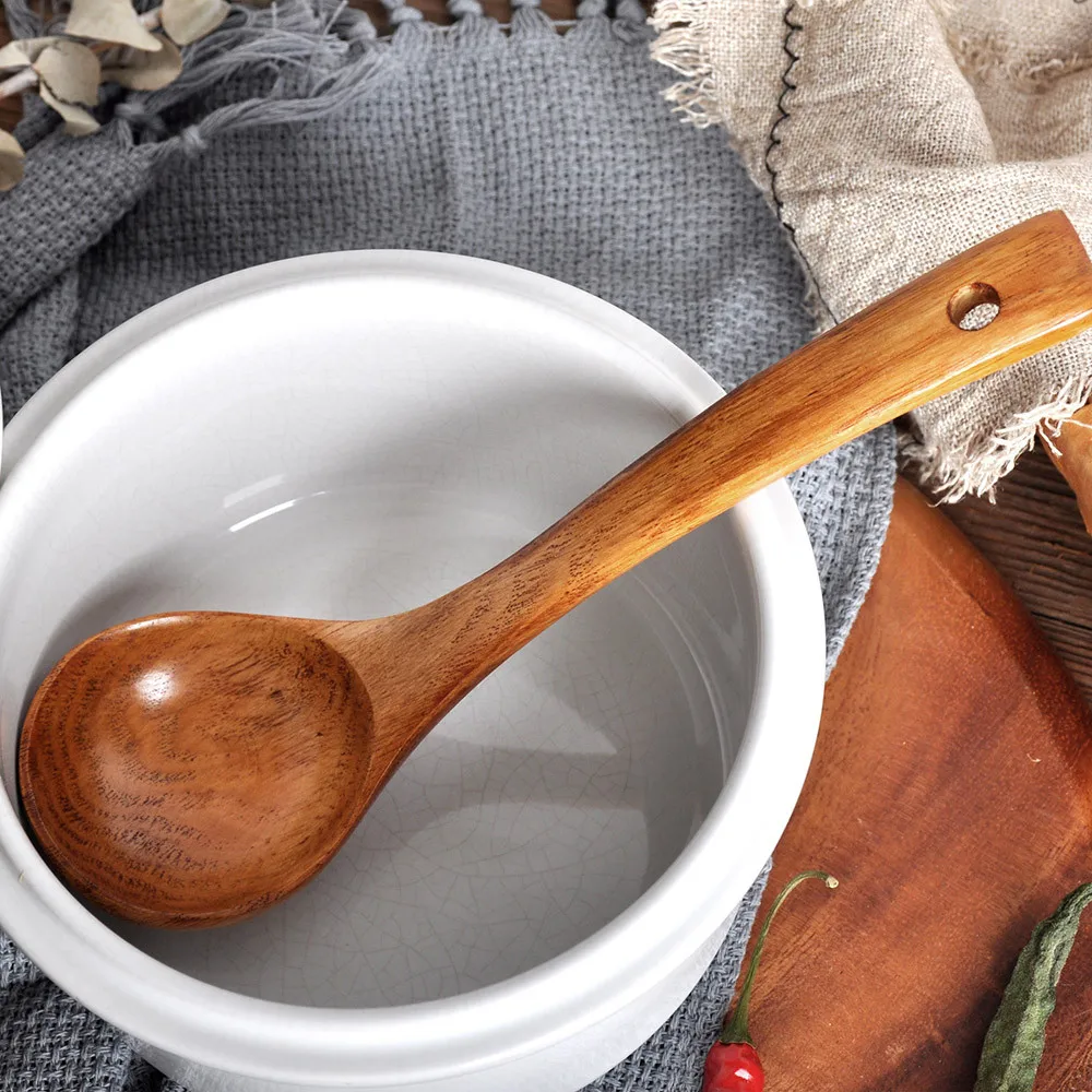 

Wooden Soup Spoon Bamboo Kitchen Cooking Utensil Tool Teaspoon Catering Tea Honey Coffee Spoon Kitchen Accessories