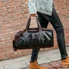 Men Vintage Retro Leather Travel Bags Hand Luggage Overnight Bag Fashionable Designers Large Duffle Bags Weekend Bag ► Photo 3/6
