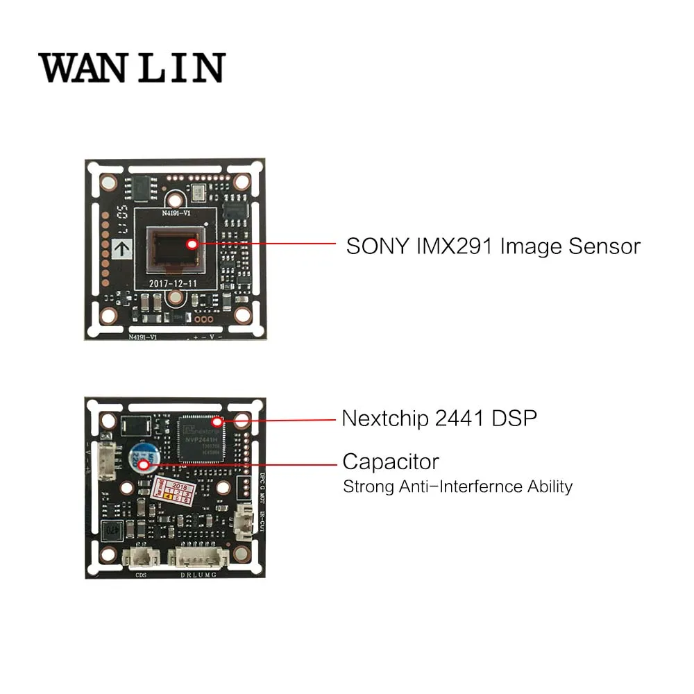 Модуль камеры WANLIN 1/3 дюйма 1080P SONY IMX291 + 2441 модуль UTC AHD CVBS CVI TVI 4 в 1 с кабелем OSD|Камеры