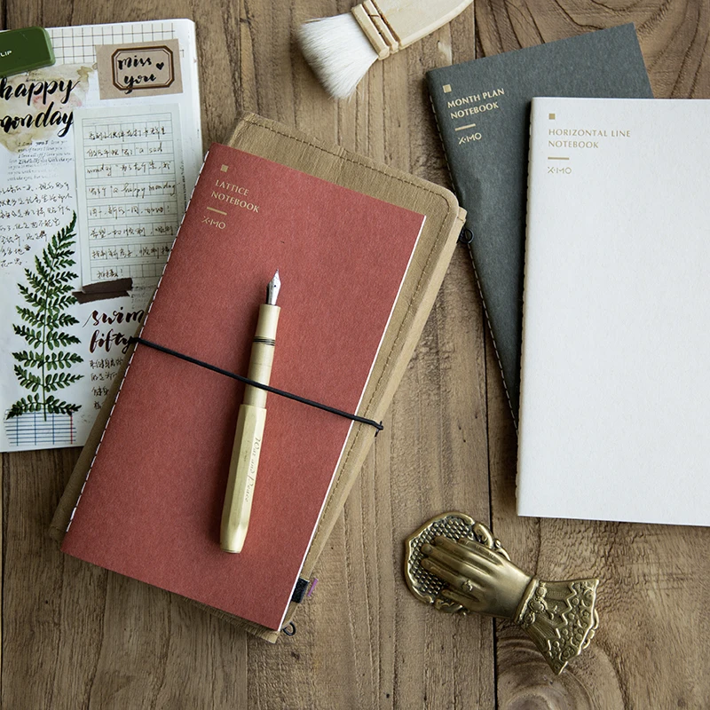 

Standard/Pocket/Passport Notebook Dot Grid Stitching Inner Pages Diary Journal Traveler's Refill Planner Organizer Filler Paper
