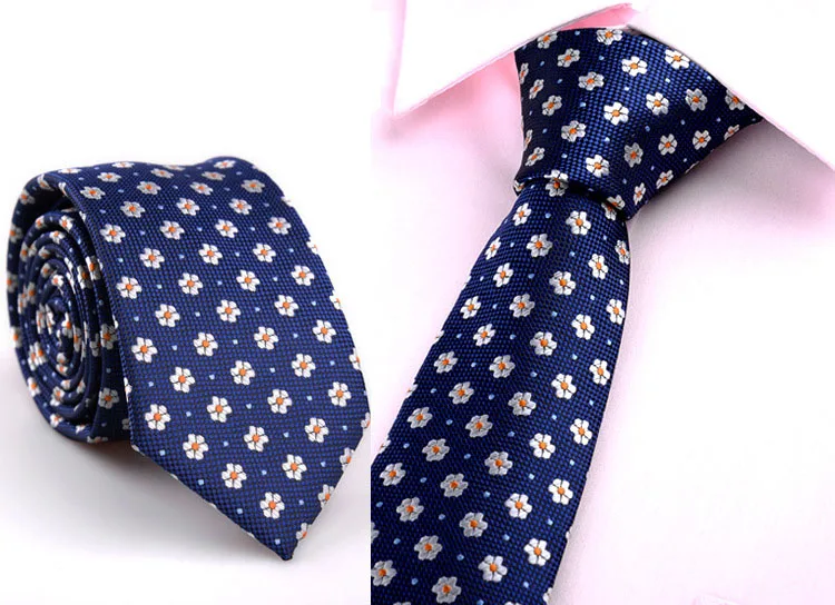 Полиэстер тонкий галстук для мужчин 6 см Для худой шеи галстуки синий черный сплошной горошек Полосатый Бизнес Узкая рубашка с галстуком аксессуары - Цвет: F08