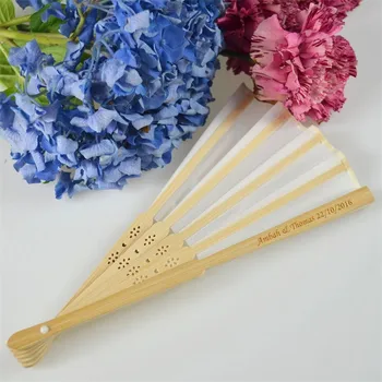 

50pcs Custom Bamboo Wedding Gift Fan Personalized Wedding Gifts Wedding Souvenirs Party favors and gifts for guests