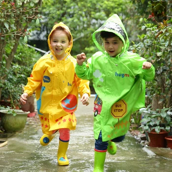 

Long Hooded Raincoat Waterproof Kid Poncho Regenponcho Regenmantel Travel Rainwear Children Impermeable Raincoat Clothing JKR098