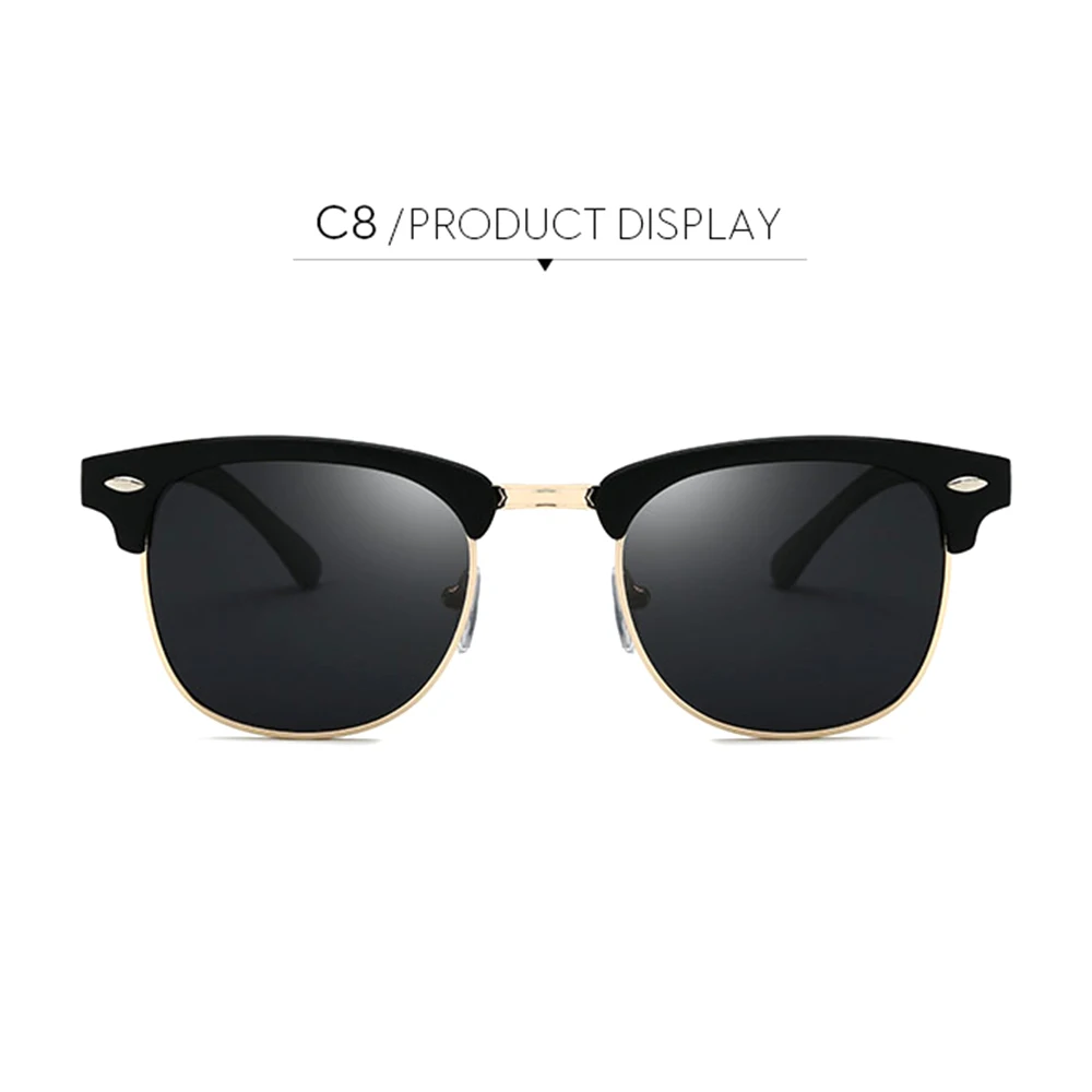 Мужские и женские классические ретро HD поляризованные солнцезащитные очки с защитой от уф400 лучей, полуоправы, солнцезащитные очки для велоспорта, уличные очки - Цвет: styple8