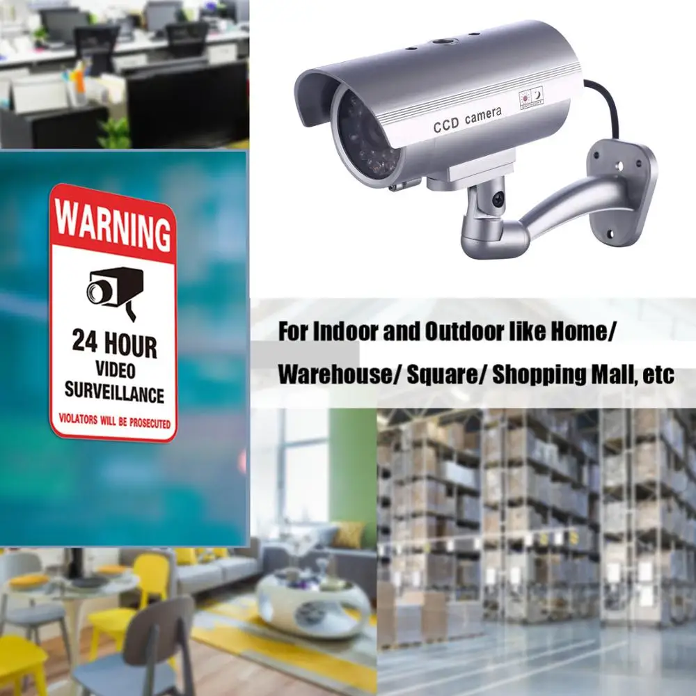  Outdoor Dummy cctv Camera Bullet Night Flashing LED White Mini Fake Home Security - 4.00001E+12