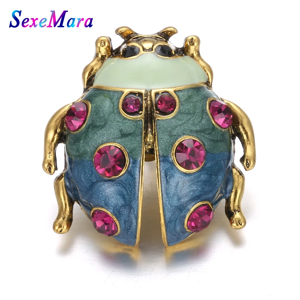 

New Vintage Snaps Button Jewelry Beetle Rhinestone Button Fit 18mm Snap Button Jewelry Snap Bracelets Bangles for Women