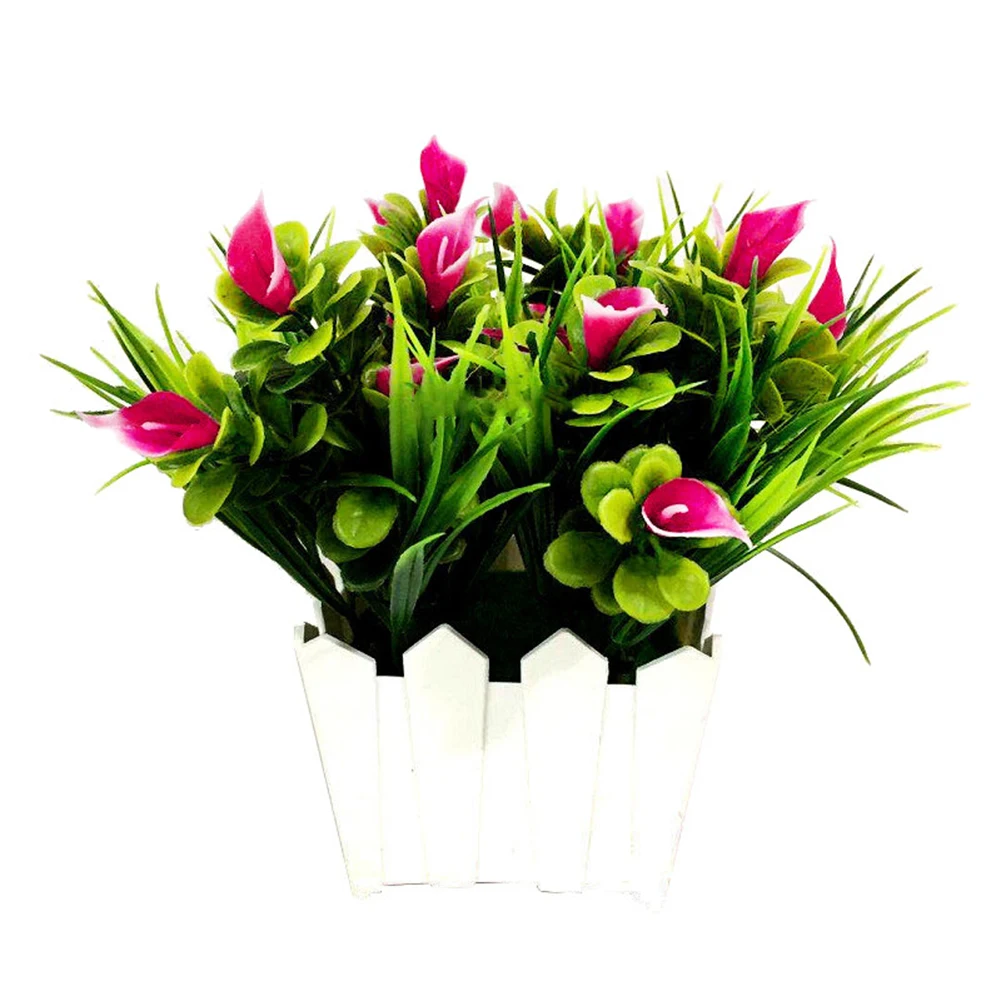1 шт. искусственный цветок каллалии горшках бонсай для гостиной офиса сада декор