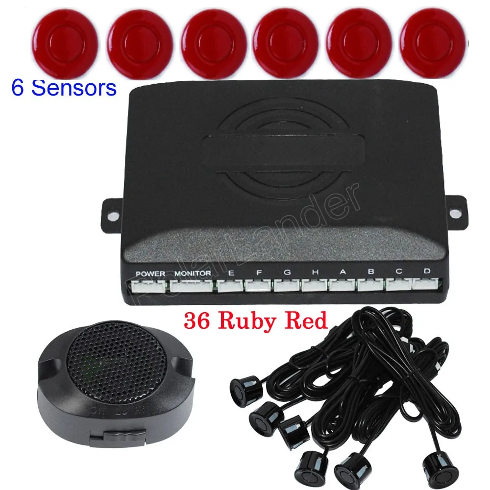 6 Sensors Buzzer Car auto Parking Sensor Kit Reverse Backup Radar Sound