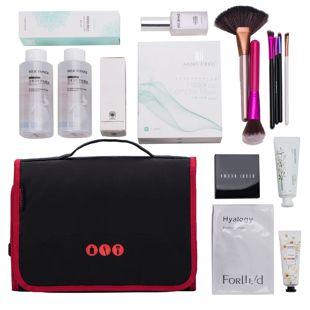 BAGSMART New Travel Pouch Waterproof Portable Toiletry Kit Bag Women Cosmetic Organizer Pouch Hanging Cute Wash Bags Makeup Bag BAGSMART New Travel Pouch Waterproof Portable Toiletry Kit Bag Women Cosmetic Organizer Pouch Hanging Cute Wash Bags Makeup Bag