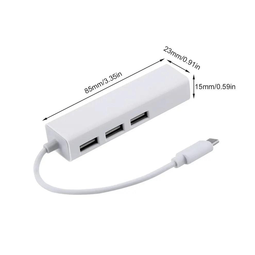 2PCS Hot New USB 3.1 Type C USB-C Multiple 3 Ports Hub with Ethernet Network LAN Adapter Electronic | Компьютеры и офис