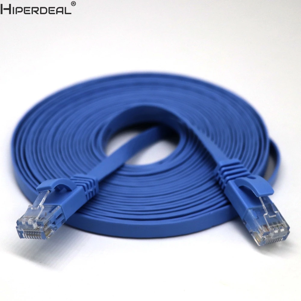 

HIPERDEAL 20M RJ45 CAT6 Ethernet Network LAN Cable Flat UTP Patch Router Interesting Lot