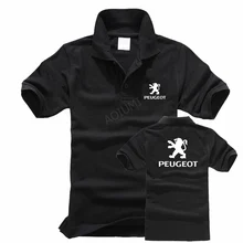 Мужская летняя новая коллекция, хлопковая рубашка поло с коротким рукавом PEUGEOT, топы с воротником, рубашки поло для мужчин