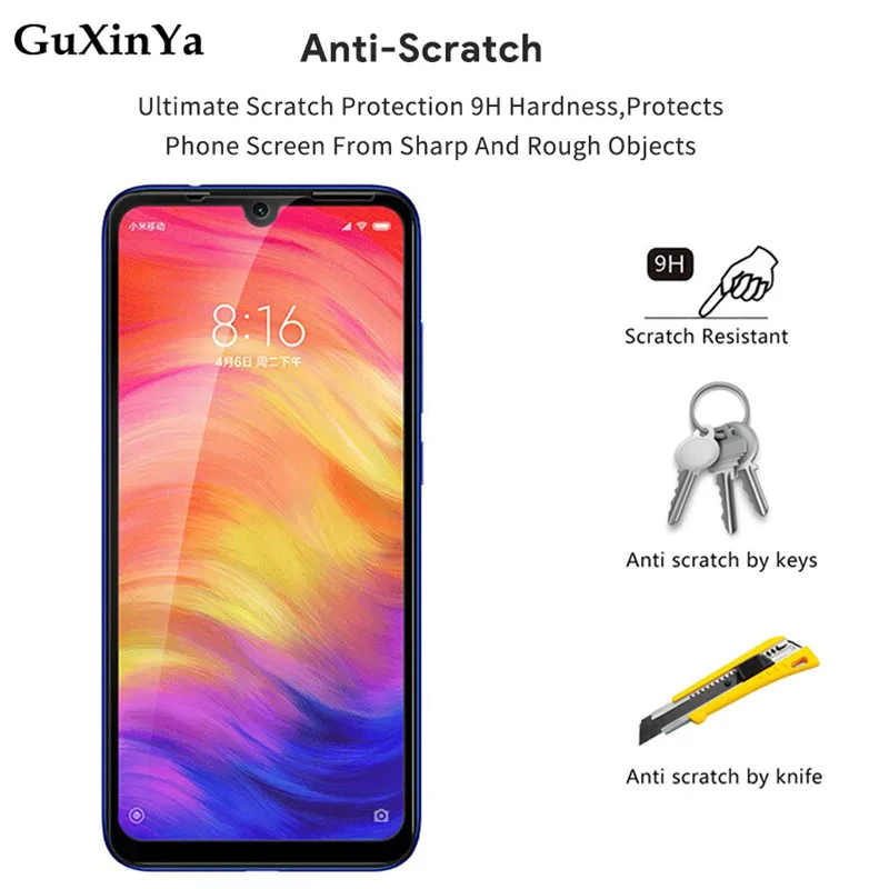 Защитное стекло для экрана Redmi Note 7 Pro Полное клеевое закаленное Xiaomi покрытие