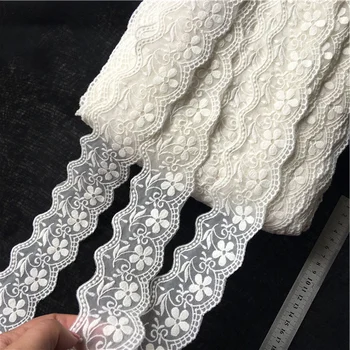 

New arrivals ivory cotton mesh lace trim stage/evening dress accessories material 5.5cm 15yards/lot