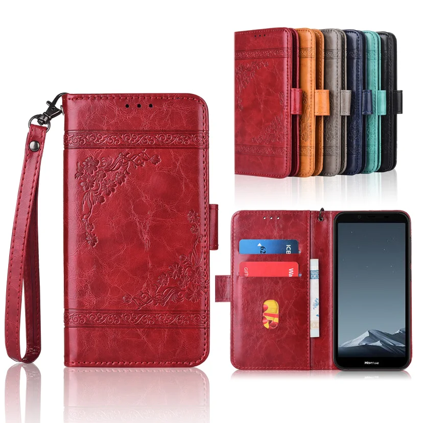 

Wallet case for Hisense F25 cover Coque for Hisense F25 Floral Kickstand case Plain Fitted Case