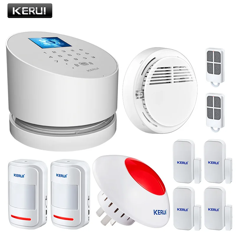 

KERUI W2 Touch keypad TFT color screen 433mhz GSM WiFi security alarm system IOS Android App control for house home warehouse