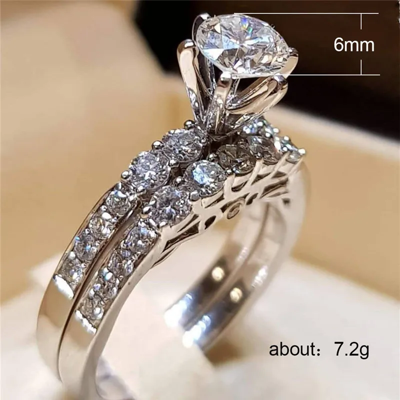 Modyle брендовые модные серебряные Цвет набор обручальных колец АУЛА кубический цирконий обручальное кольцо для Для женщин дропшиппинг