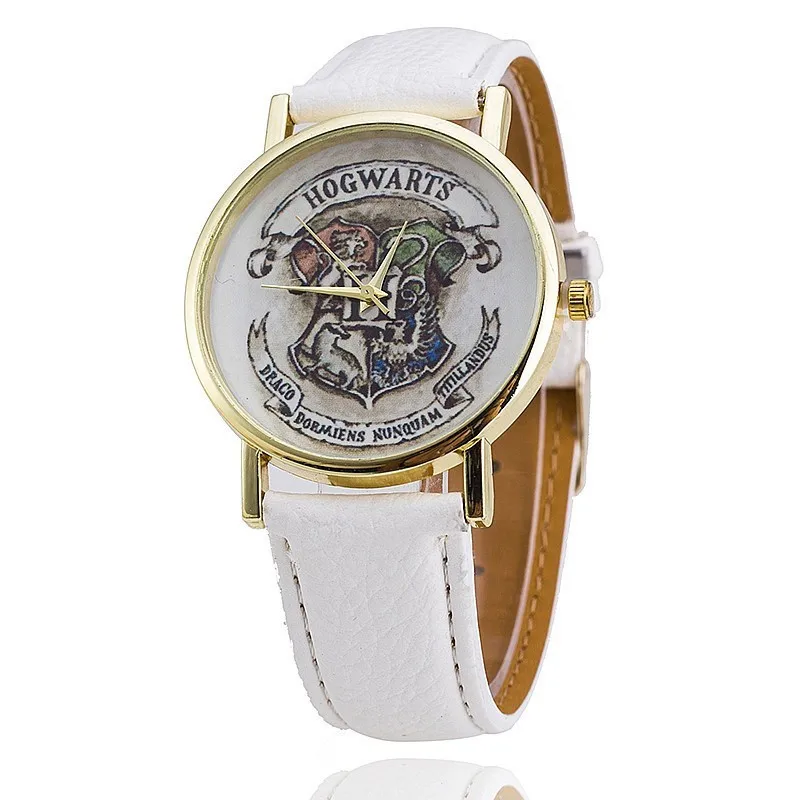 

Casual lovers' watches leather deployment bucket Wrist Watches 3Bar Waterproof Geneva Quartz Harry Potter Medal Watches