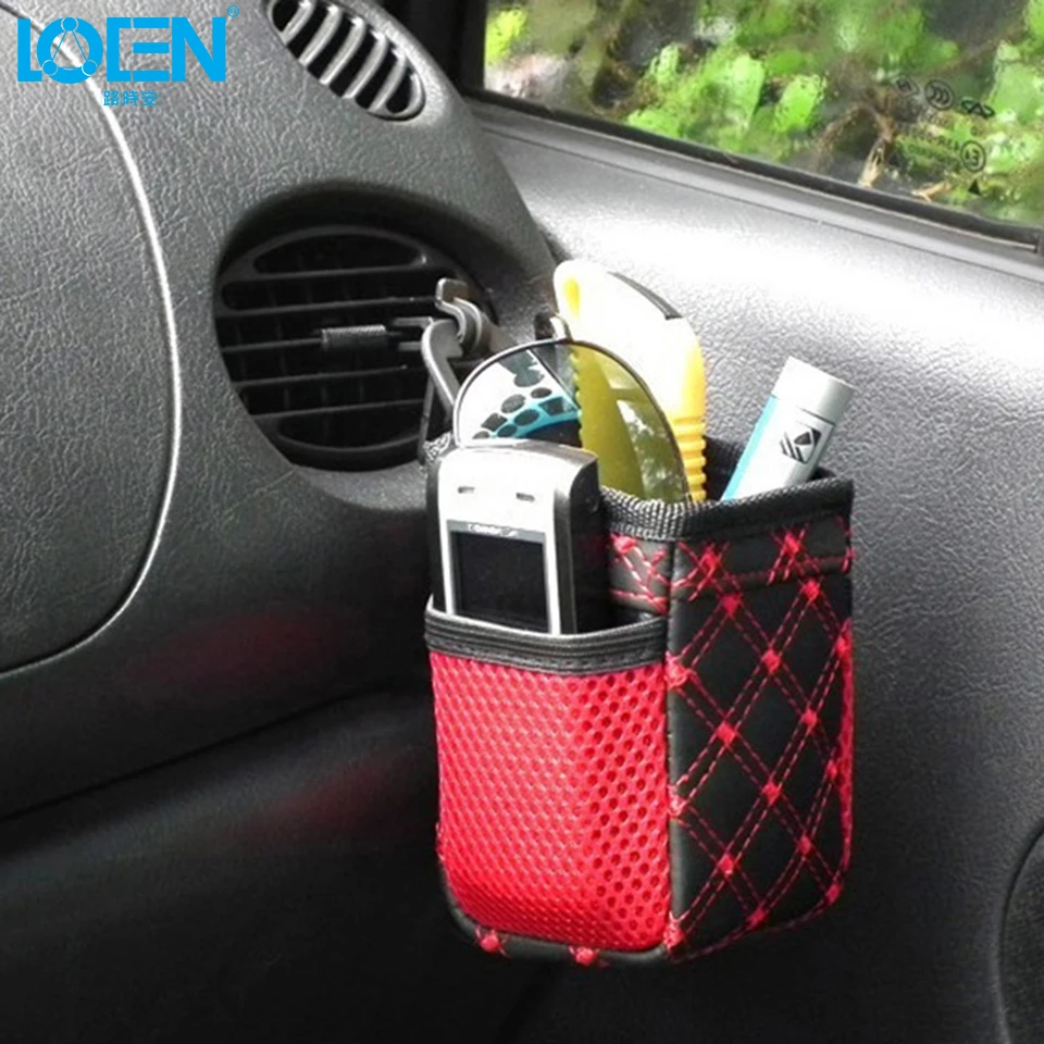 

LOEN Multifunction Auto Car Net Storage Bag Mobile Phone Pocket Car Organizer Hanging Bag Holder Car Accessories For All Vehicle