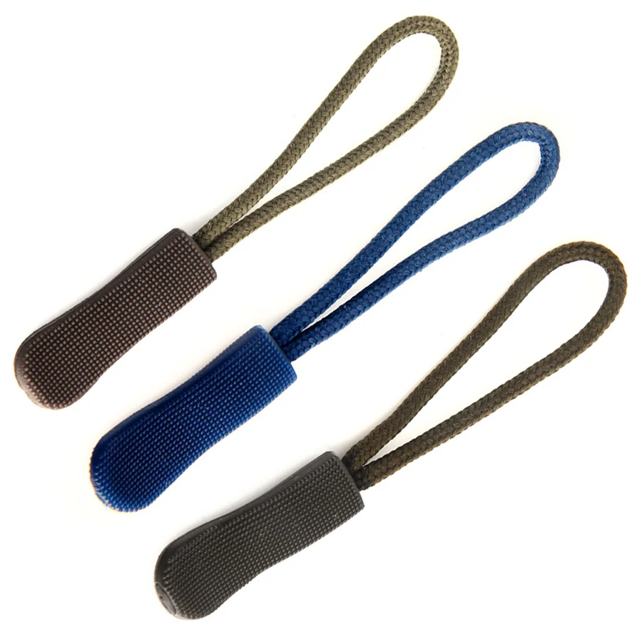 

3Pcs Mixed Color Zipper Slider Rope Bags Garment Accessory Suitcase Zipper Slip Rope Puller Detachable Clip Slider Cord