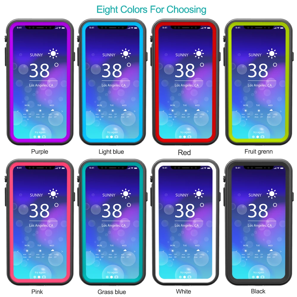  PC Cover For iPhone X XS XR XS MAX Waterproof Case For Samsung S8 S9 Plus Note 8 Note 9 Underwater Sealed Capas For iPhone X    (11)