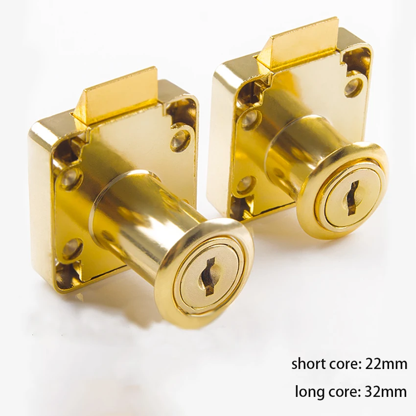 22mm/32mm Semi-automatic Drawer Lock With Key Longer Drawer Locker Alloy Safety Lock Security Furniture Locks Hardware Accessory
