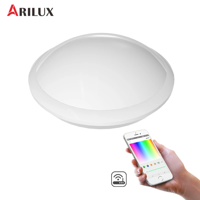 ARILUX 30 Вт RGB + W + WW Wifi Smart светодиодный потолочный светильник ИК-пульт и приложение голосовой Управление 1700LM ночник лампы работать с Al