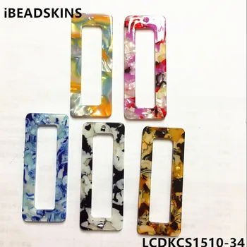 

New arrival! 50x20mm 50pcs/lot acetic acid rectangle-shape charm beads for earring/Jewelry DIY(Design as shown)