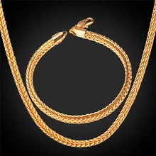 U7 Hombres Dubai Joyas De Etiopía Franco Cola de Zorra Cadena de eslabones de Oro de La Joyería de Hiphop del Collar de la Pulsera Conjunto Africano S710